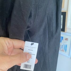 EQUIPMENT BLACK LINEN DRESS NEW fit larger